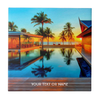 Anpassad design med egen text och ditt foto kakelplatta