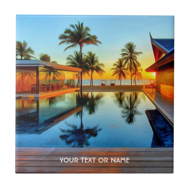 Anpassad design med egen text och ditt foto kakelplatta (Framsidan)