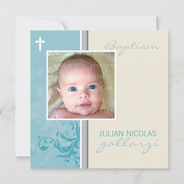 ANPASSAD DESIGN: Suzana Baptism Inbjudan - Post 2S (Framsida)