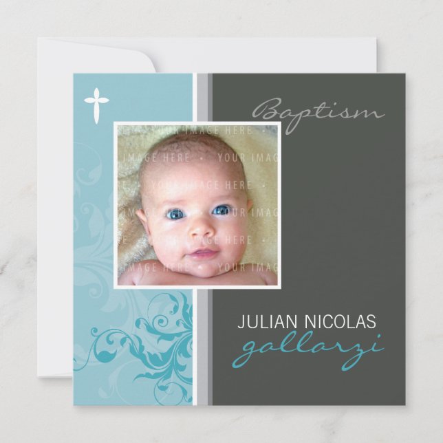 ANPASSAD DESIGN: Suzana Baptism Inbjudan - Post 2S (Framsida)