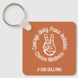 Anpassad design: Unity Day Orange Anti mobbning Nyckelring