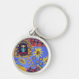 Anpassad designrundakeychain rund silverfärgad nyckelring