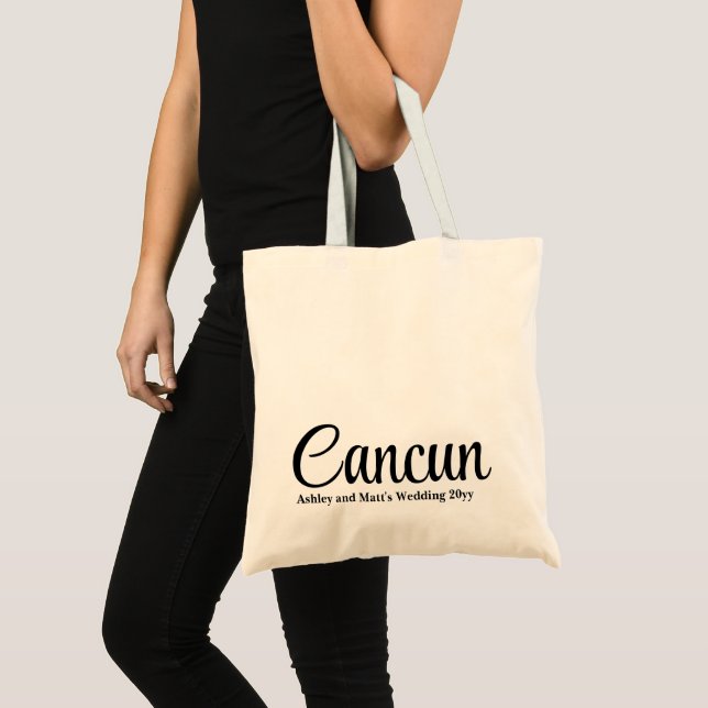 Anpassad Destination Bröllop Välkommen till Cancun Tygkasse (Framsida (produkt))