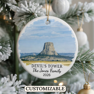 Anpassad Devils Tower National Monument, Wyoming Julgransprydnad Keramik