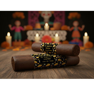 Anpassad Día de los Muertos Cigarrvwrap Returadress Etikett