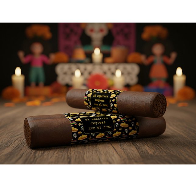 Anpassad Día de los Muertos Cigarrvwrap Returadress Etikett (Skapare uppladdad)