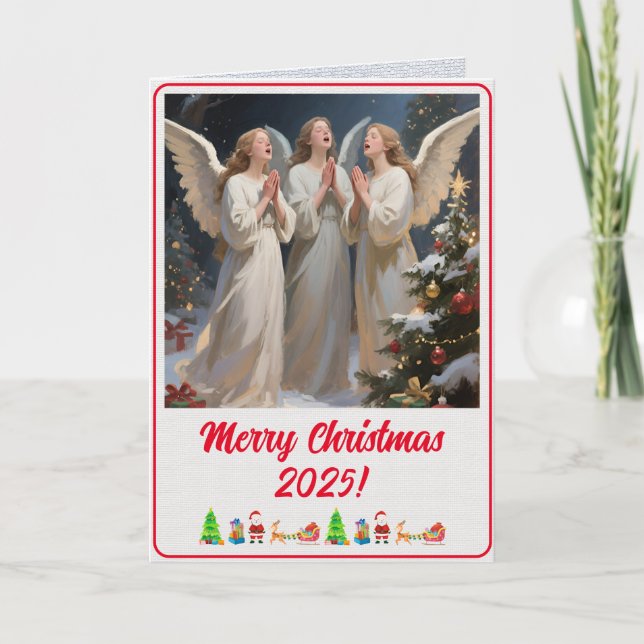 Anpassad Digital Julängel Målning Jul Kort (Framsida)