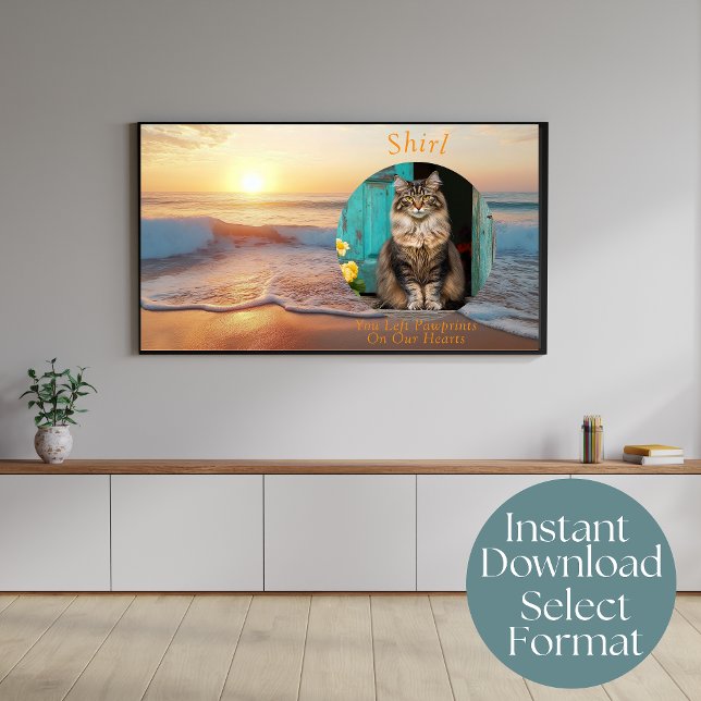 Anpassad digital strandkattminnes-TV-konst Poster (Skapare uppladdad)