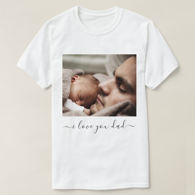 Anpassad Din Pappa T-Shirt med Text - Jag älskar d (Design framsida)