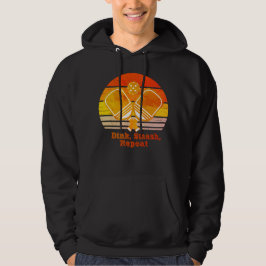 Anpassad Dink & Smash Solnedgång Design Pickleball Hoodie