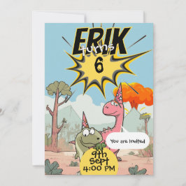 Anpassad Dino 6-årsdag för pojkar som älskar dinos Inbjudningar