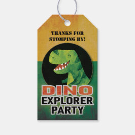 Anpassad Dino-utforskare Dinosaurie-födelsedag Presentetikett