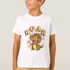 ANPASSAD DINOSAUR BIRTHDAY KIDS ROAR I FYRA T SHIRT