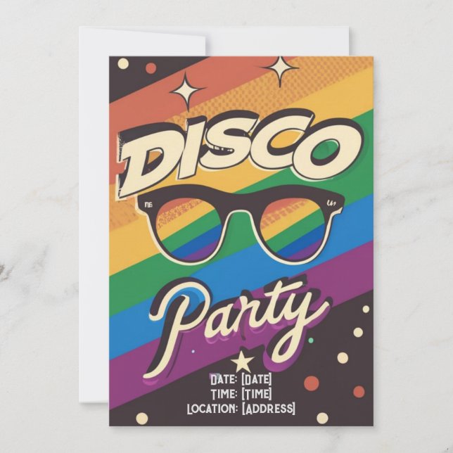 Anpassad Disco Gay Party Inbjudningar (Framsida)