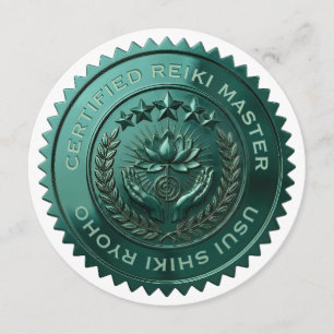 Anpassad DIY 3D grön folie Reiki Master sigill kli Inbjudningar