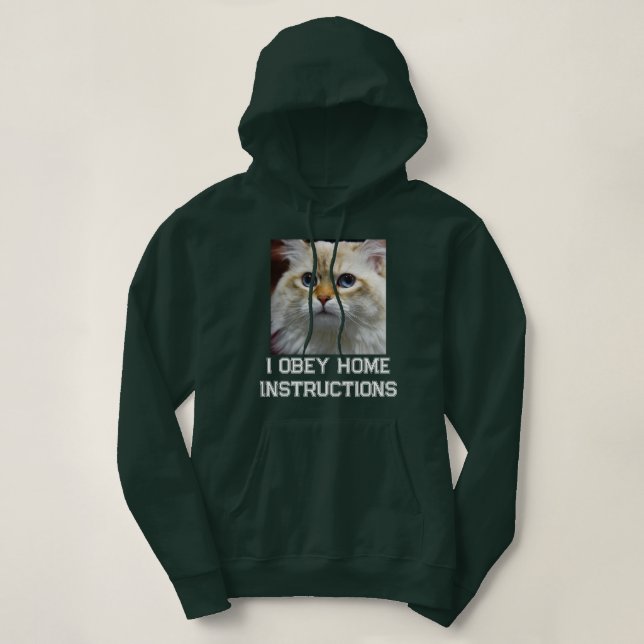 Anpassad Djup Skog Vit Text Husdjur Katt Foto T Shirt (Design framsida)