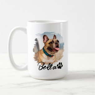 Anpassad Djur Foto och Namn Typografi Kaffemugg