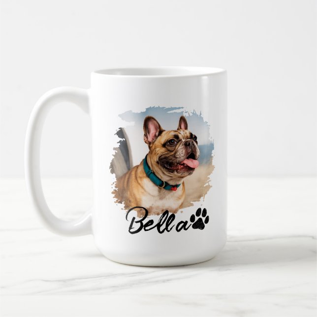 Anpassad Djur Foto och Namn Typografi Kaffemugg (Vänster)