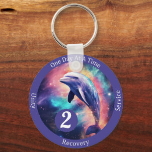 Anpassad Dolphin Recovery Milestone-gåva - Nyktrah Nyckelring