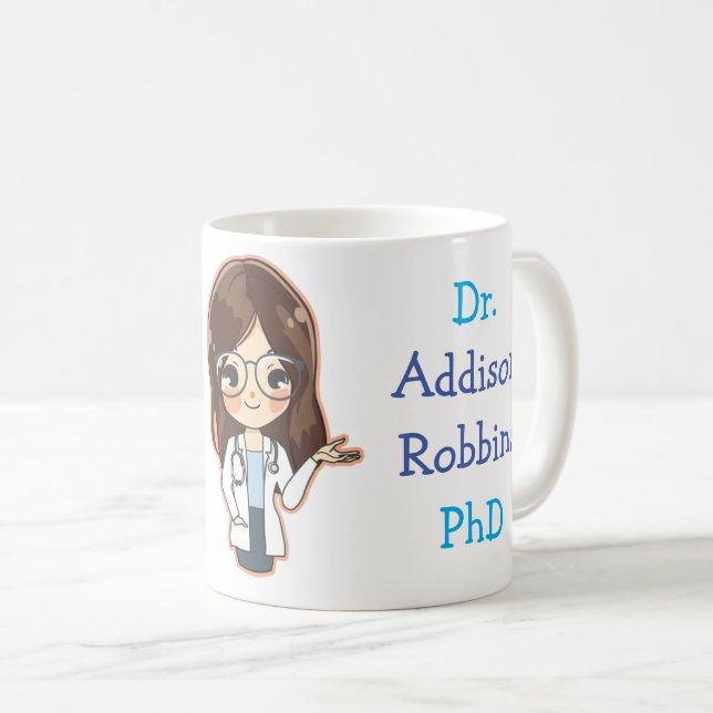 Anpassad Dr (ditt namn) PhD Studenten Kaffemugg (Framsida höger)