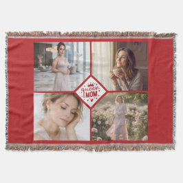 Anpassad Drottning Mamma Foto Collage Minnessak Filt