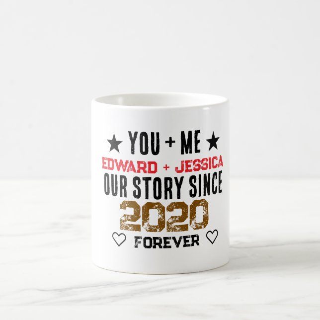 Anpassad Du + Jag Vår Historia Relation Kaffemugg (Center)