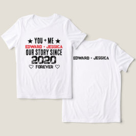 Anpassad Du + Jag Vår Historia Relation Redigerbar T Shirt