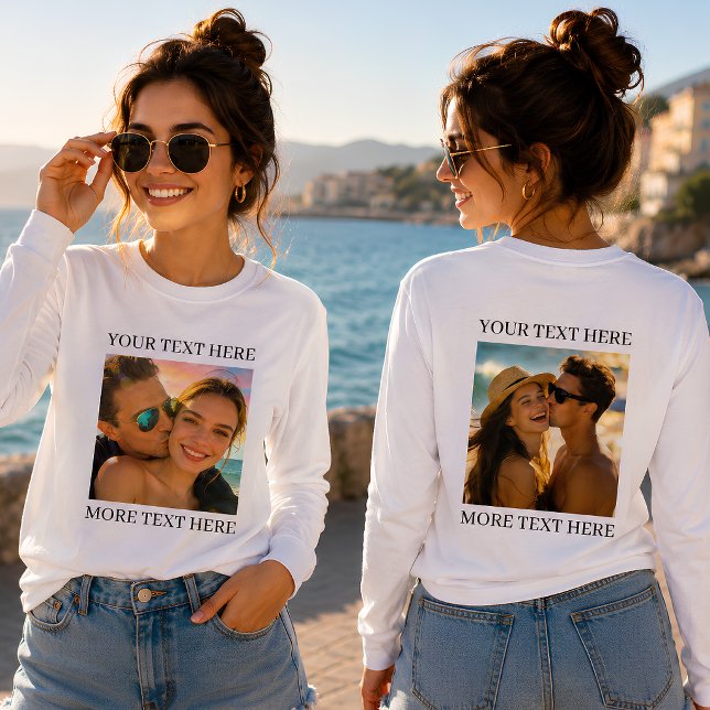 Anpassad dubbelsidig bild och text t shirt (Skapare uppladdad)
