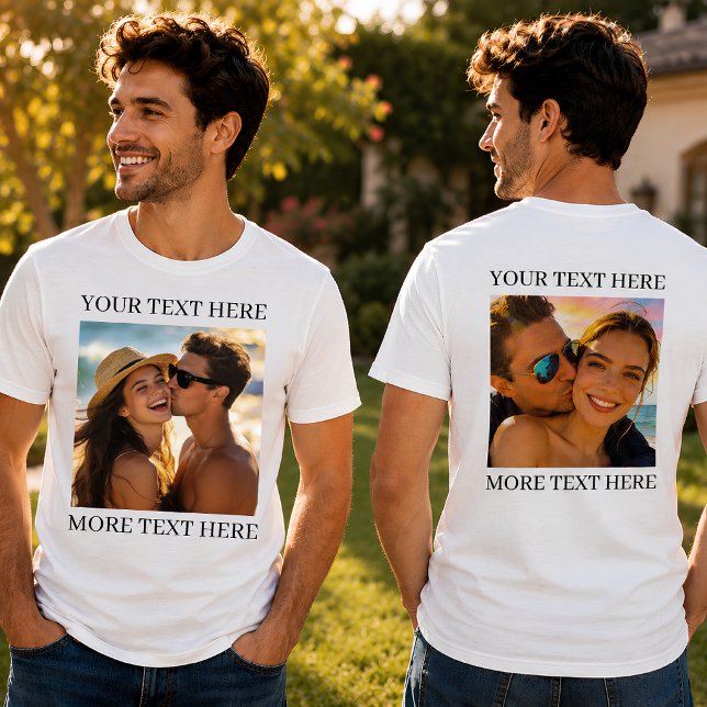 Anpassad dubbelsidig bild och text t shirt (Skapare uppladdad)