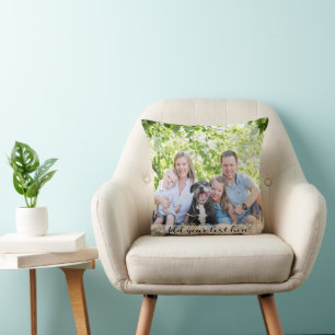 Anpassad dubbelsidig familj Två Foto Jul Kudde