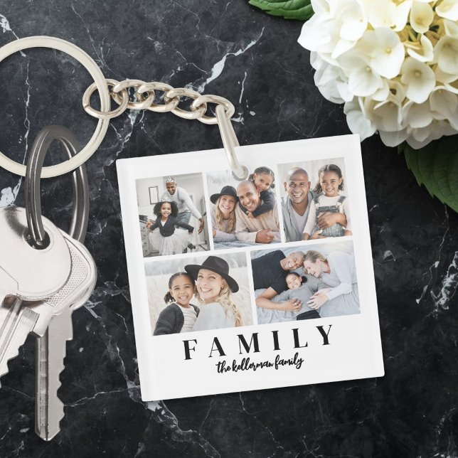 Anpassad dubbelsidig familjefoto (Custom Double Sided Family Photo Keychain)