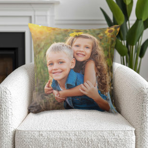 Anpassad dubbelsidig familjefoto kudde