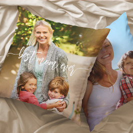 Anpassad dubbelsidig foto med mamma och barn text kudde
