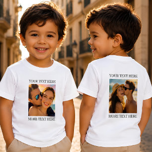 Anpassad dubbelsidig foto och text t shirt
