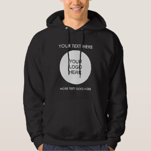 Anpassad dubbelsidig tryckt logotext herr svart hoodie