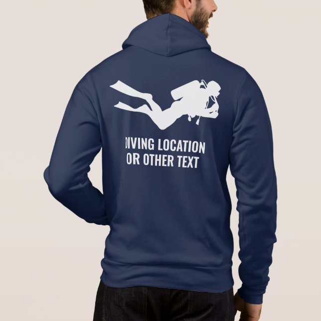 Anpassad Dyka för namn och plats T Shirt (Baksida)