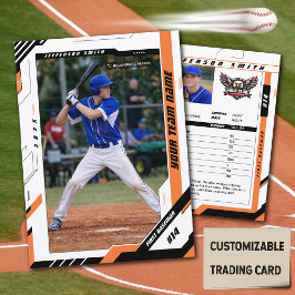 Anpassad Dynamisk Orange Basebollspelare Trading C