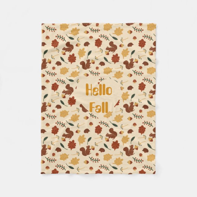 Anpassad ekorrelefall-skog fleecefilt (Framsidan)