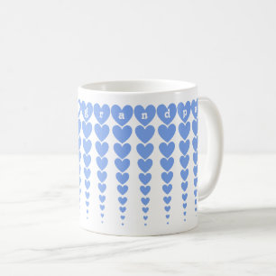 Anpassad Elegant Best Grandpa Blue Heart Tinsels Kaffemugg
