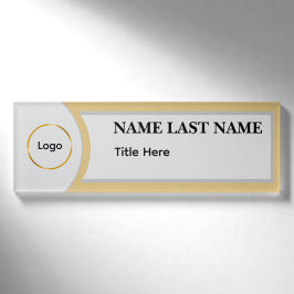 Anpassad Elegant Dammig Blå Vit Logo Magnet