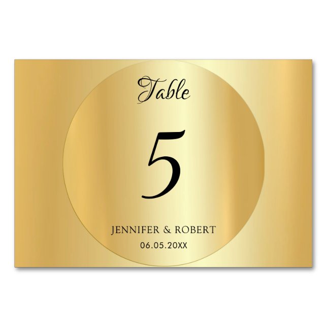 Anpassad Elegant Falsk Guld Mall Handskriven Bordsnummer (Framsidan)
