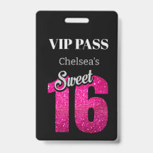 Anpassad Elegant Födelsedag Svart Sweet 16 VIP