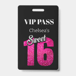 Anpassad Elegant Födelsedag Svart Sweet 16 VIP