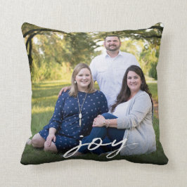 Anpassad Elegant Glädje 2-Sidig Familjefoto Jul Kudde