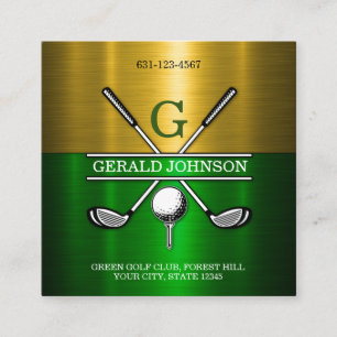 Anpassad Elegant Golfmonogramdesign Fyrkantigt Visitkort