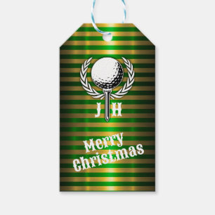 Anpassad Elegant Golfmonogramdesign Presentetikett