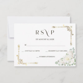 Anpassad Elegant Guld Bröllops RSVP Mall