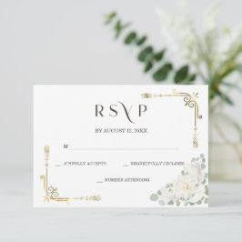 Anpassad Elegant Guld Bröllops RSVP Mall