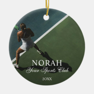 Anpassad Elegant Idrottsklubb Fotoornament Julgransprydnad Keramik