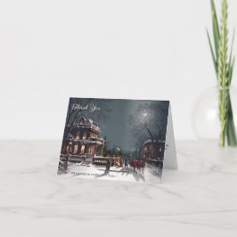 Anpassad Elegant Julkvällsscen i Victorianstil  Tack Kort